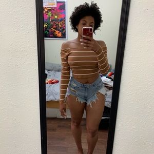 Off Shoulder Striped Top